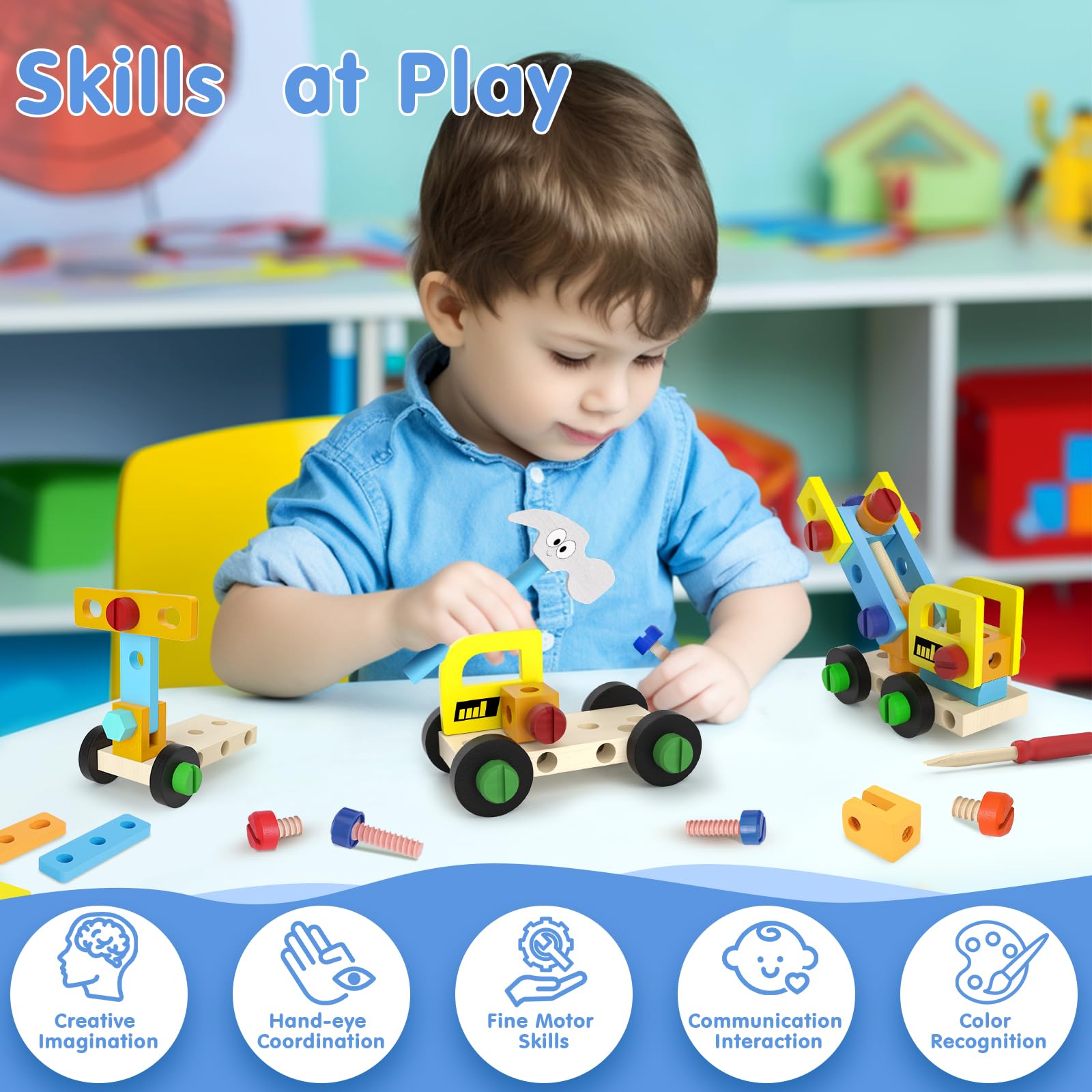 MindPal kids playing with tool set fosters imaginative, tactile learning