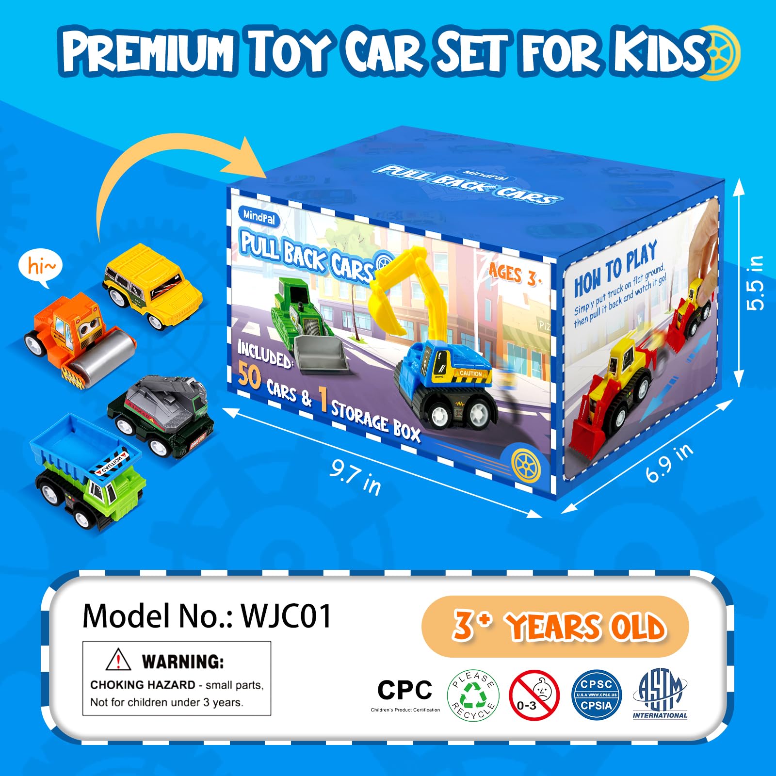 MindPal plastic organizer box keeps all cars neatly stored