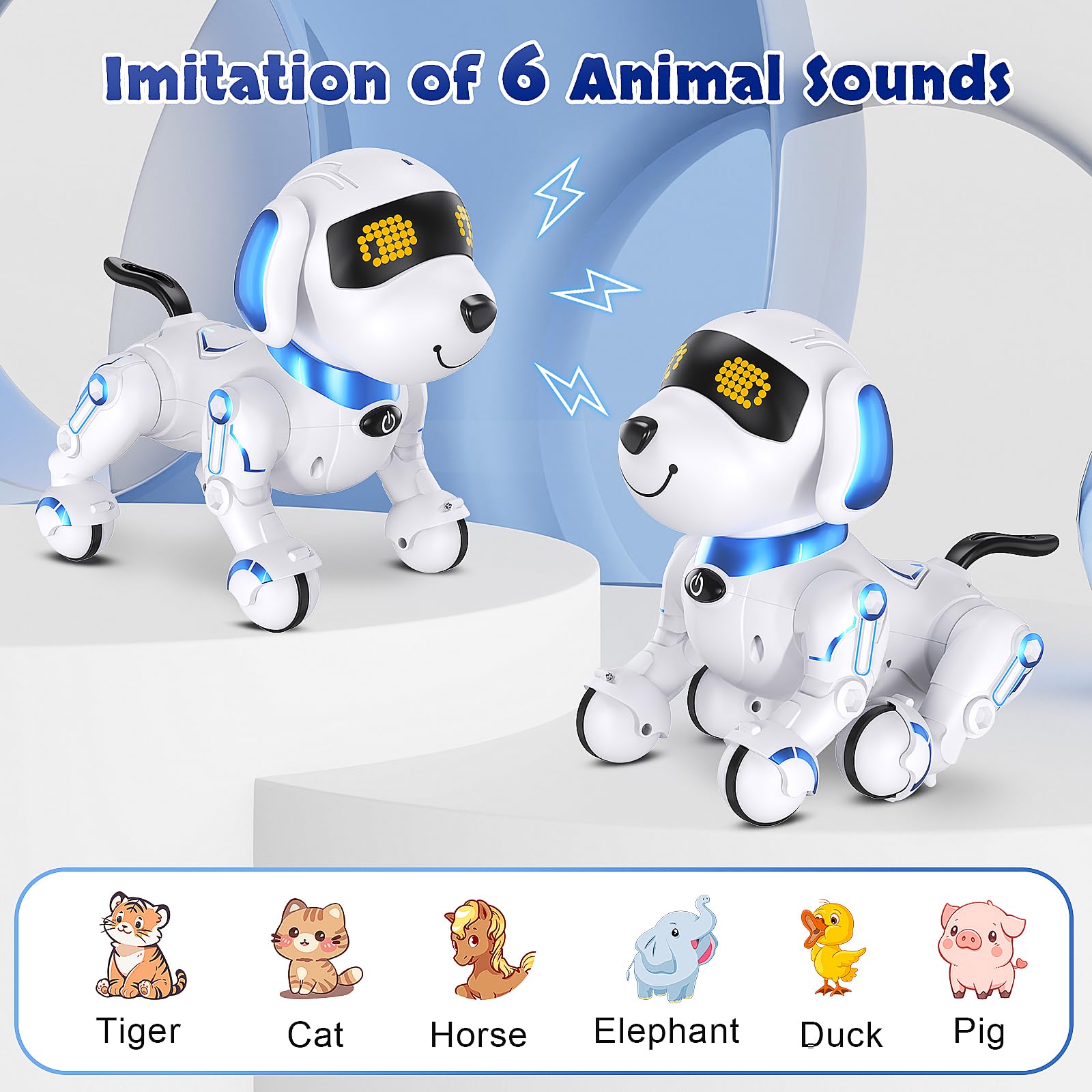 MindPal robot dog programming buttons encourage creative action sequences and logical thinking.