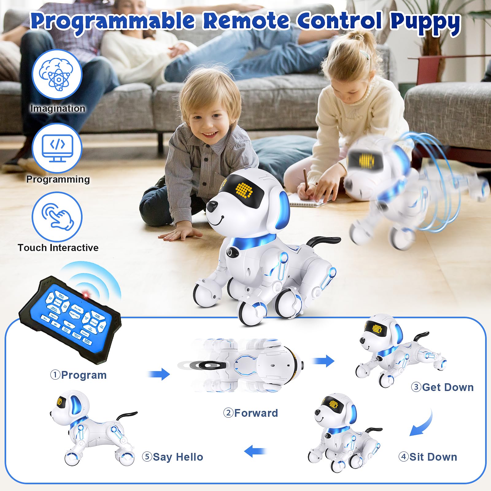 MindPal robot dog volume control lets you tailor sound for any room and mood.