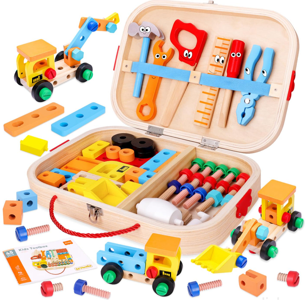 MindPal wooden toolbox with handle and latch for durable tool storage