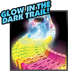 Mindscope Twister Tracks rear black light leaves glow trail on neon track