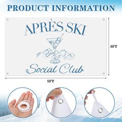 Mindsoft Apres Ski Banner with cocktail patterns adds vibrant color to party decor.