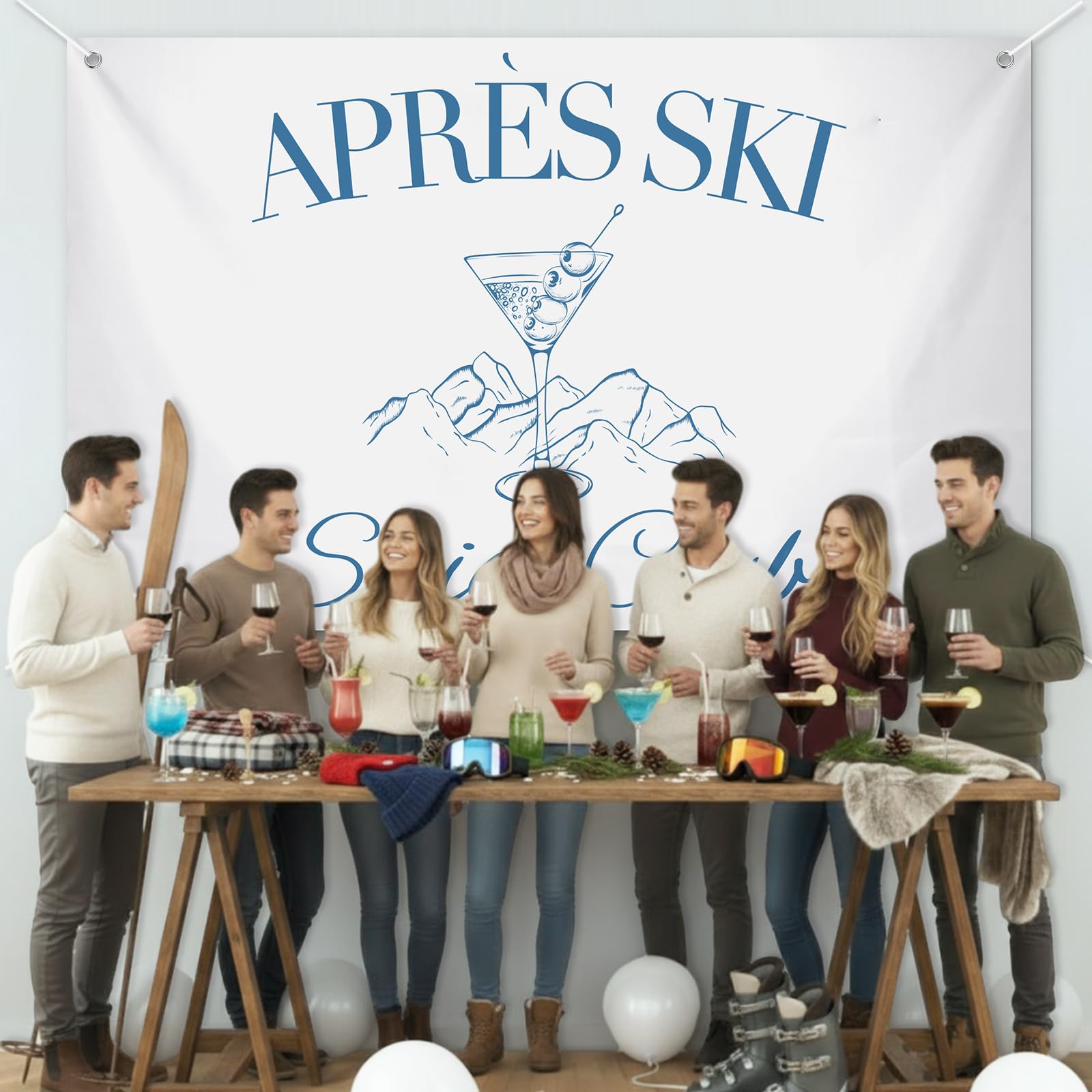 Mindsoft Apres Ski Lightweight Polyester Backdrop folds easily for storage.