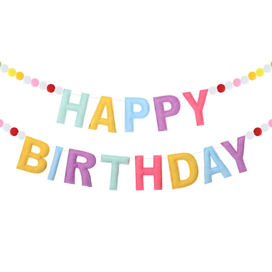 Mindsoft happy birthday banner with 3D letters adds vibrant party atmosphere