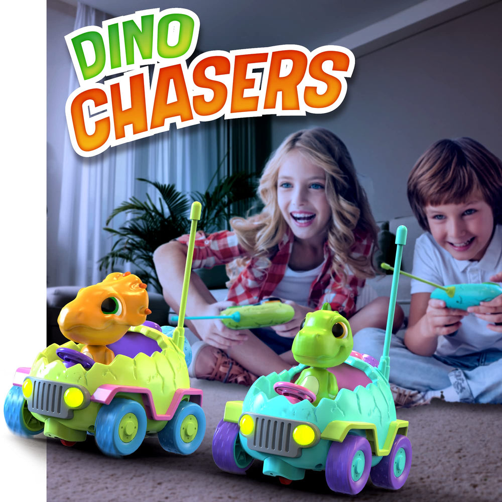 MindSprout Dino Chasers car side view in colorful design for desk racing