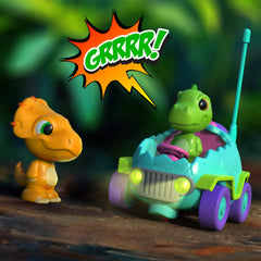 MindSprout Dino Chasers remote controls with big buttons for easy toddler handling