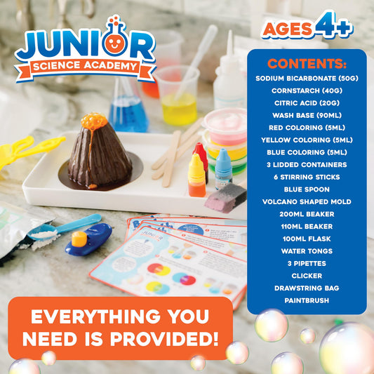 MindWare Bath Time Science floating volcano demonstrates fizz and foam during bath play.