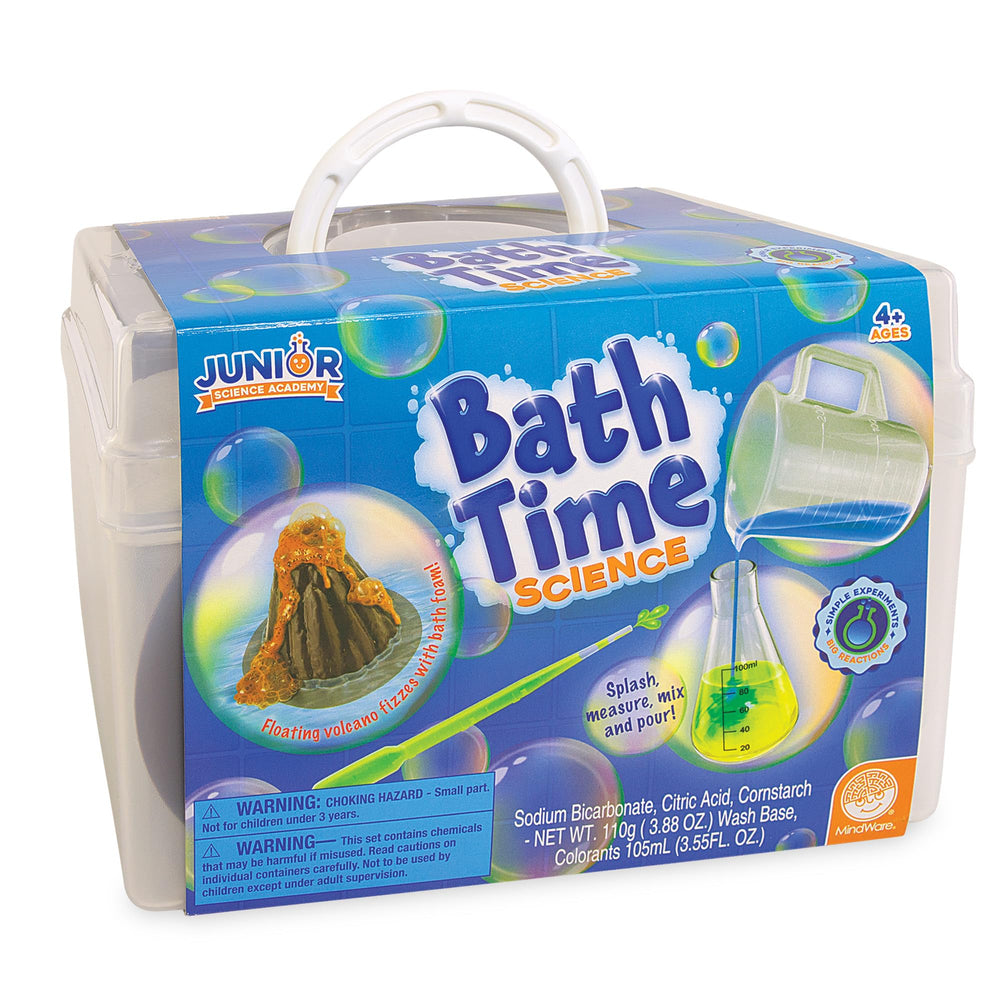 MindWare Bath Time Science laminated instruction card guides caregivers through each activity.