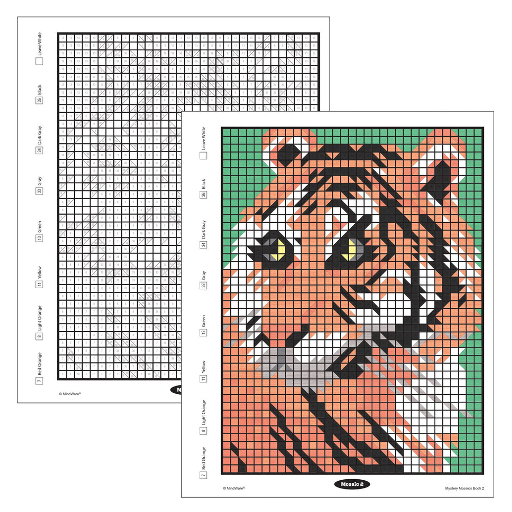 MindWare Color by Number Mystery Mosaics Book 2 page 1 for mindful coloring