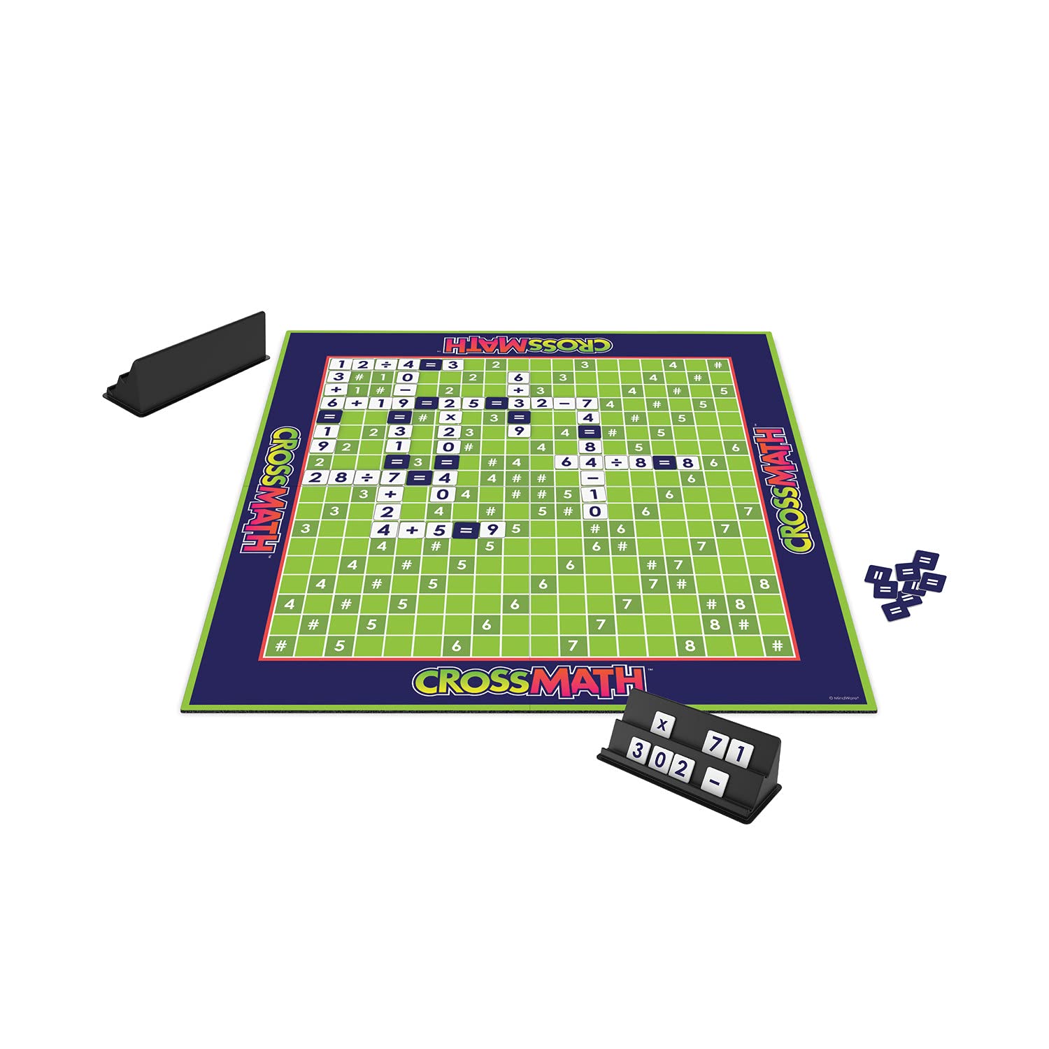 MindWare CrossMath tiles (120) arranged for varied math challenges