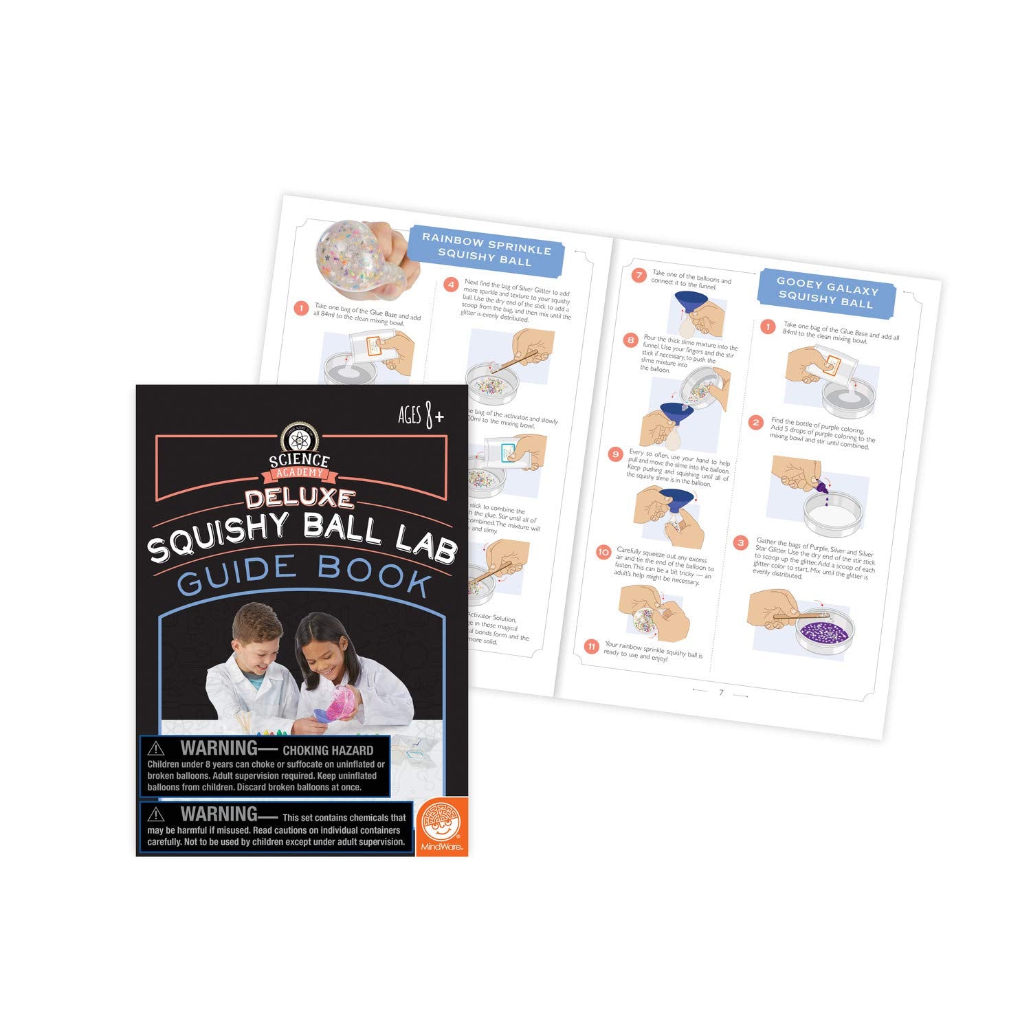 Colorful beads and glitter inside the MindWare kit boost visual appeal