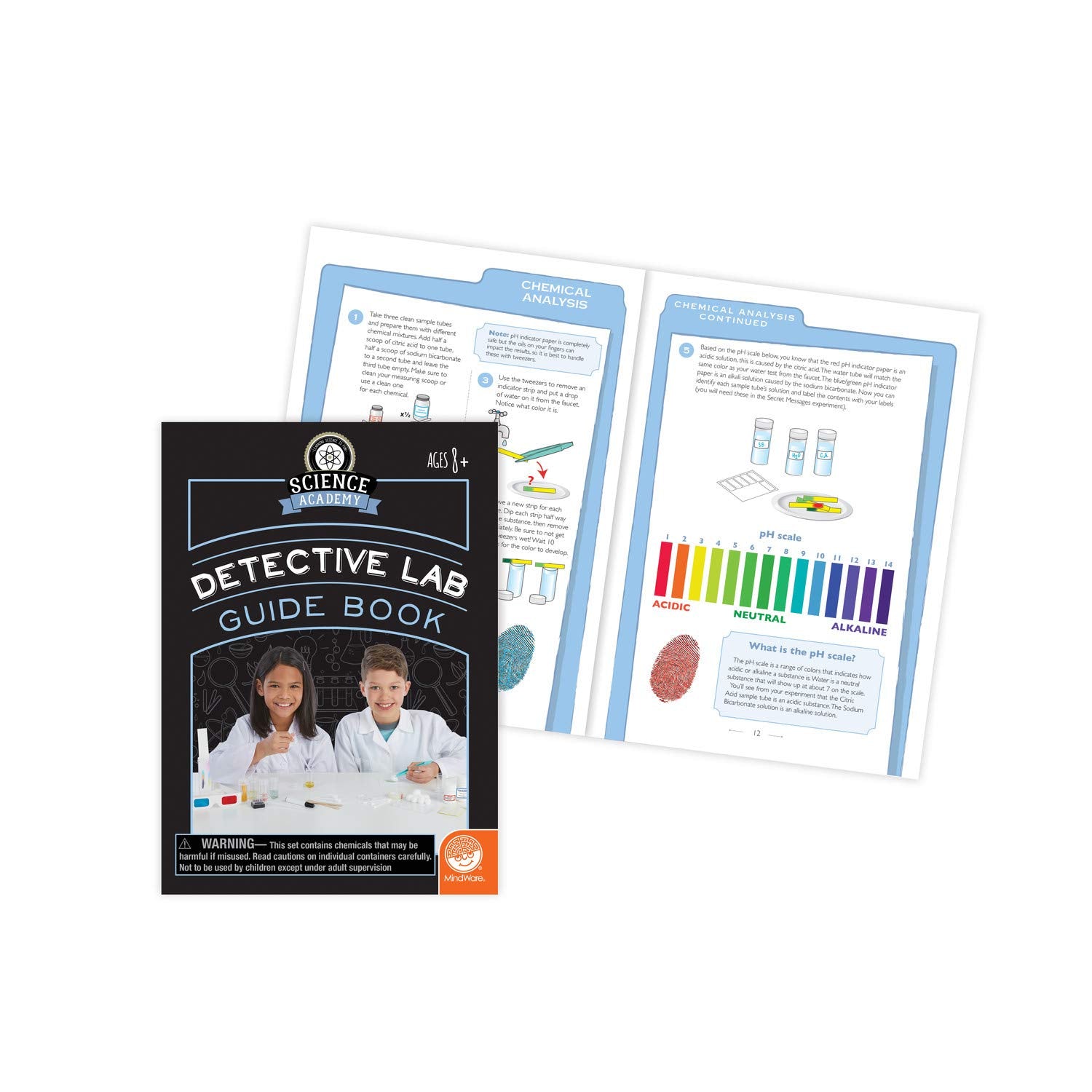 MindWare Detective Lab: colorful-guide-book guides safe, step-by-step experiments with clear illustrations.