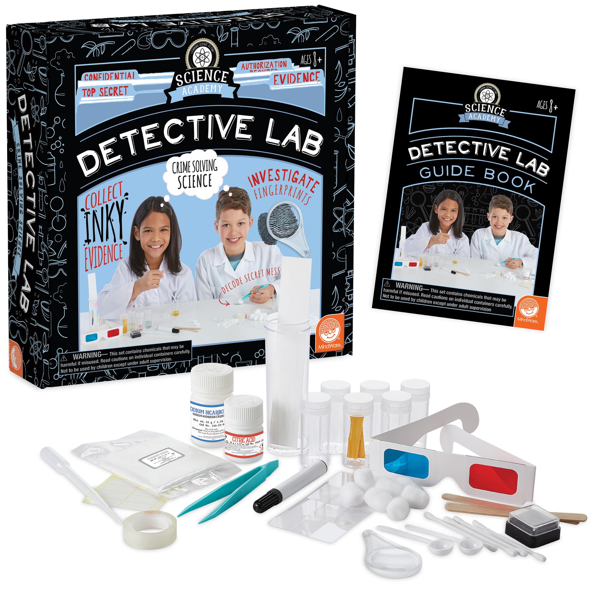 MindWare Detective Lab: scene-of-the-crime setup for immersive at-home investigation fun and learning.