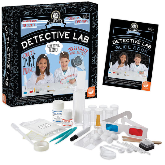 MindWare Detective Lab: scene-of-the-crime setup for immersive at-home investigation fun and learning.