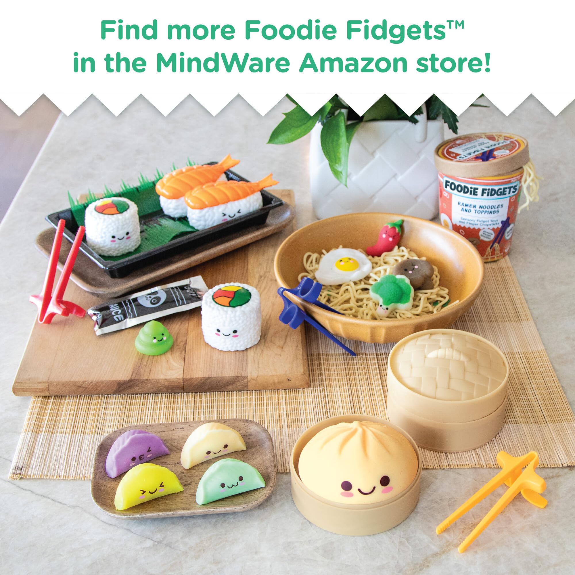 MindWare Foodie Fidgets close-up texture variety enhances tactile curiosity.