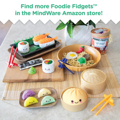 MindWare Foodie Fidgets close-up texture variety enhances tactile curiosity.
