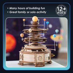 MindWare Gearjits painted planets add colorful detail to the solar system display.