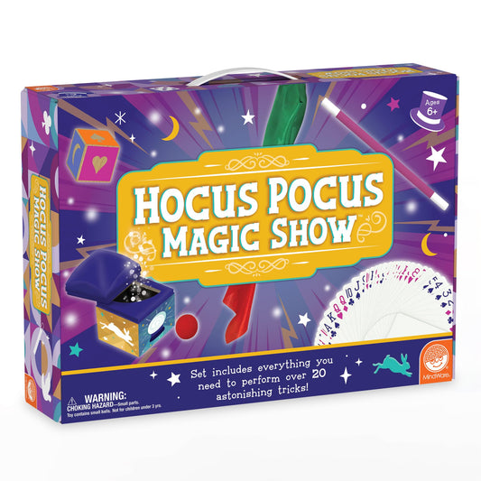 MindWare Hocus Pocus magic show wooden pieces ready for hands-on tricks