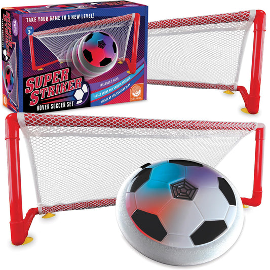 MindWare hover soccer ball with flashing LEDs for vibrant indoor play