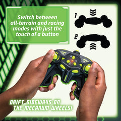 MindWare Hyper Stunt Drifter glowing wheels in action boost visibility and excitement