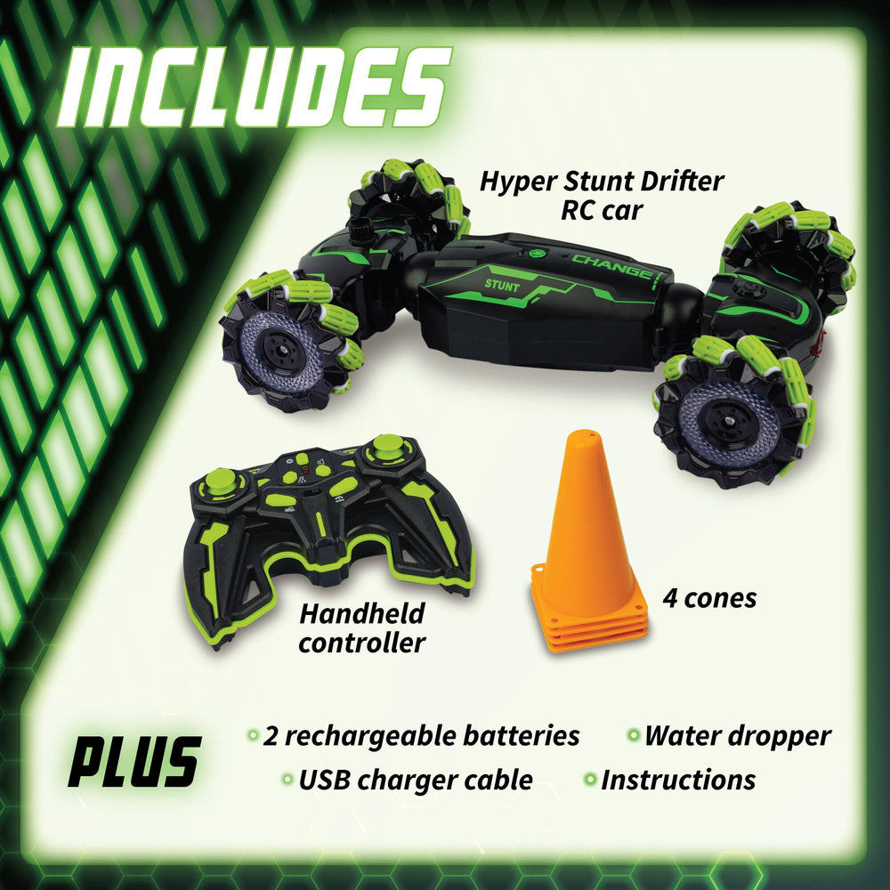 MindWare Hyper Stunt Drifter side view shows 360° rotation for versatile racing