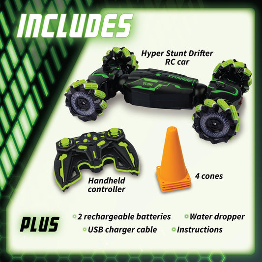 MindWare Hyper Stunt Drifter side view shows 360° rotation for versatile racing