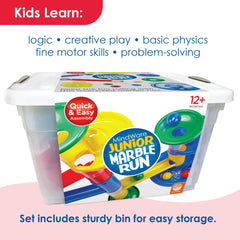 MindWare Junior Marble Run track assembly demonstrates easy-to-connect modular design.