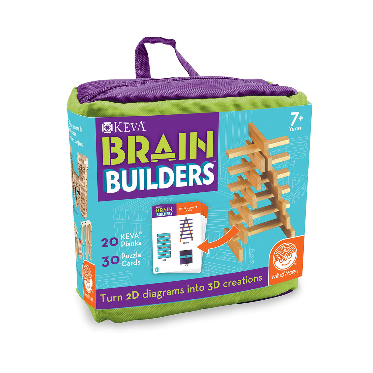 MindWare KEVA BrainBuilders cover inviting curiosity for 3D STEM challenges.
