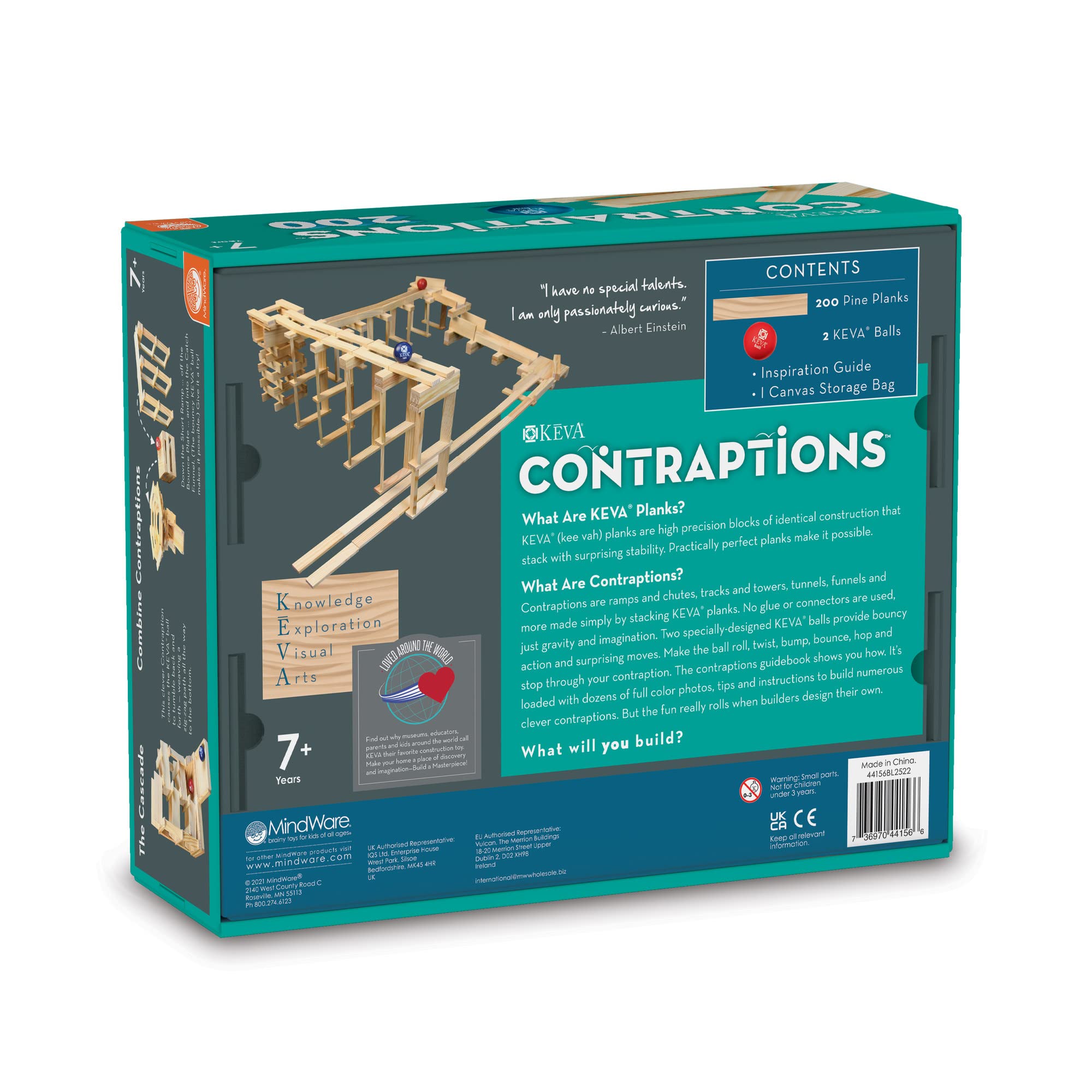 MindWare KEVA Contraptions assembled ramps and paths showcasing hands-on creativity.