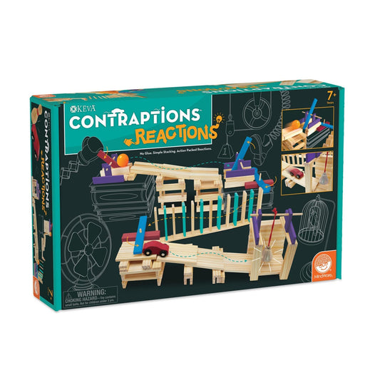 MindWare KEVA Contraptions planks build a wooden structure for open-ended creativity.