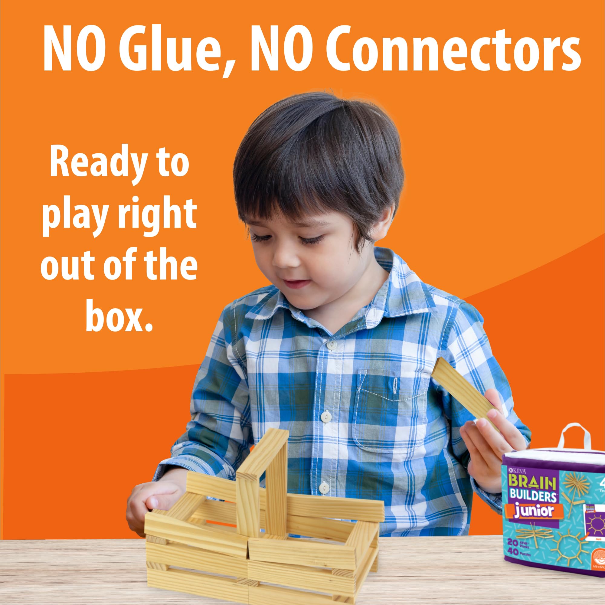 MindWare KEVA Junior 3D structures encourage imaginative construction.