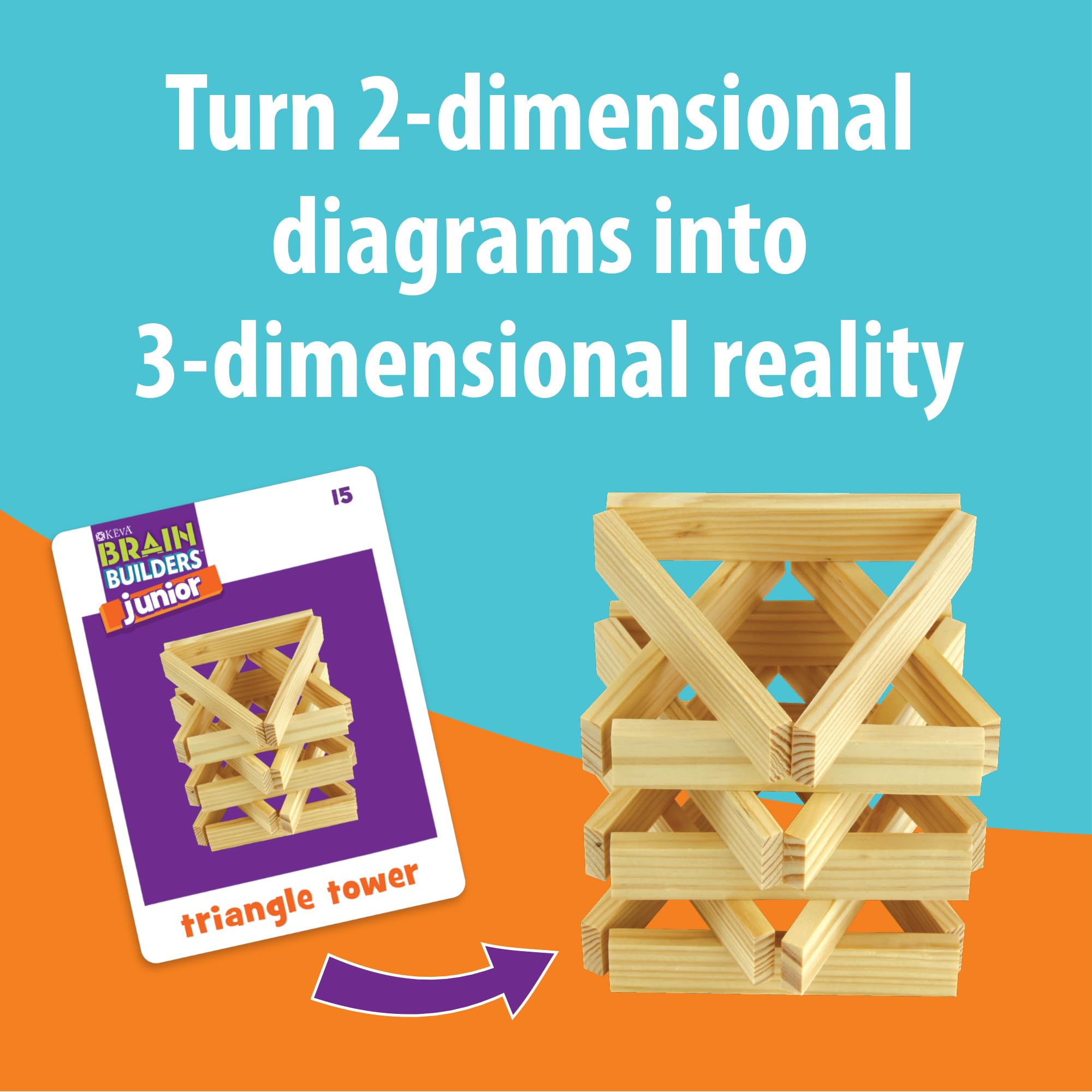 MindWare KEVA Junior planks 20 provide durable blocks for versatile constructions.