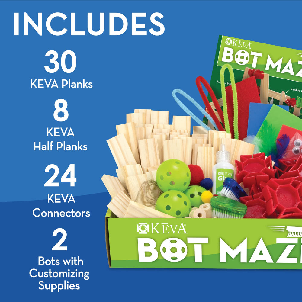 MindWare KEVA Maker Bot Maze bots empower motorized tinkering adventures.