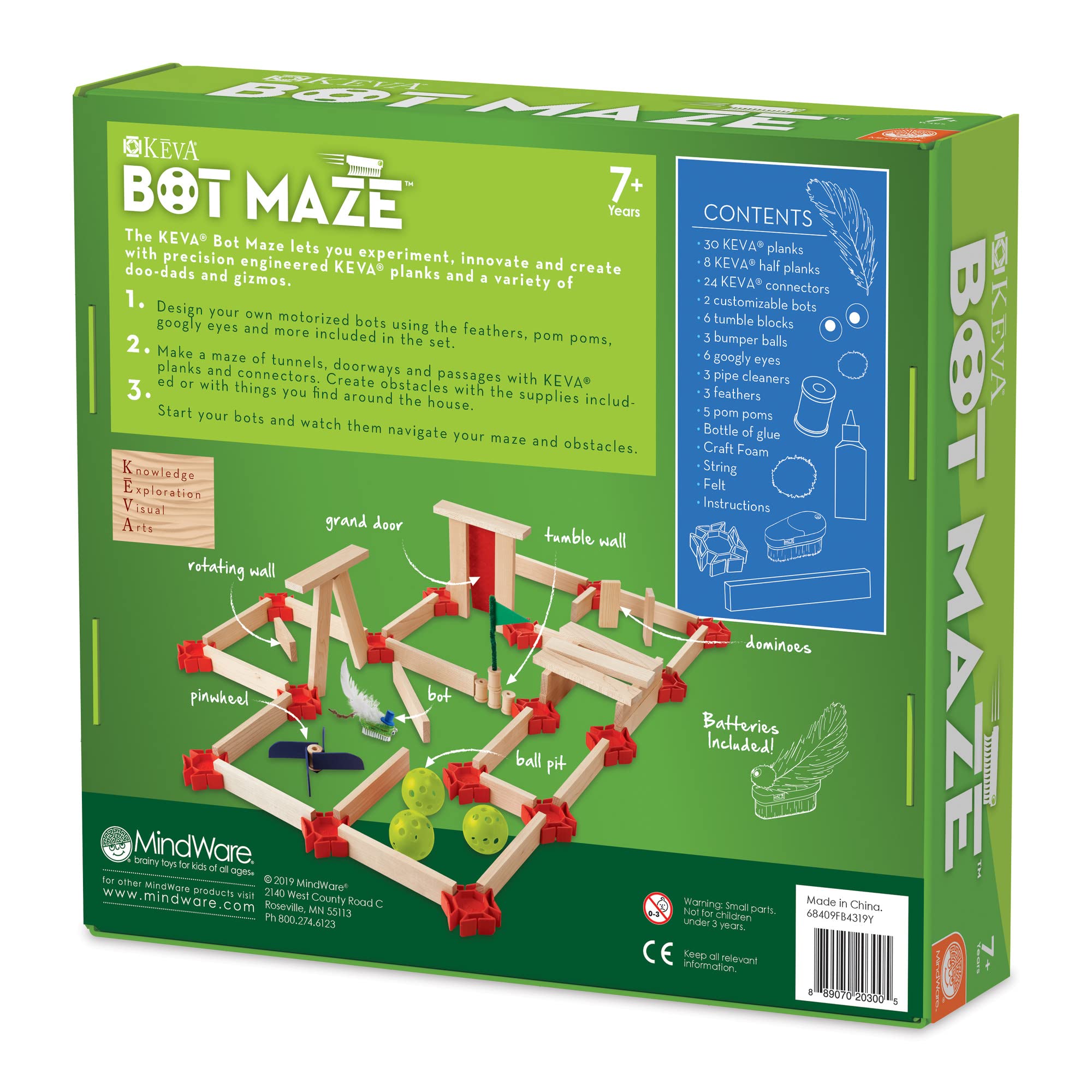 MindWare KEVA Maker Bot Maze planks fuel endless building sessions.