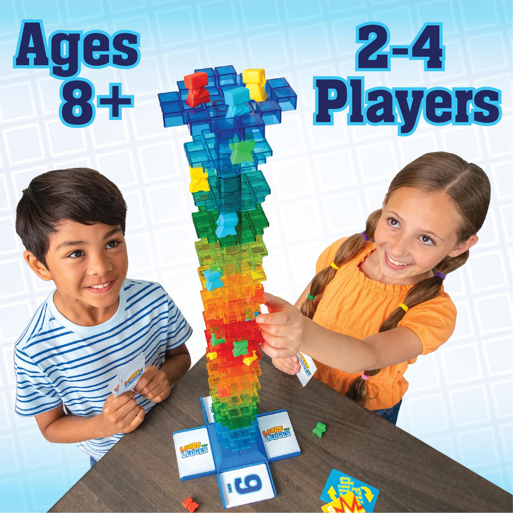 MindWare Leaps and Ledges colorful pawns advancing on stacked platforms.