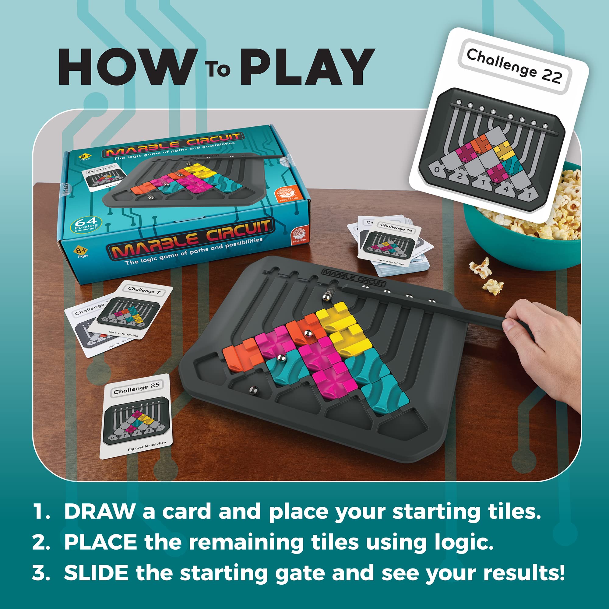 MindWare 64-challenge cards fuel varied brain-teasing tasks for ages 8+.