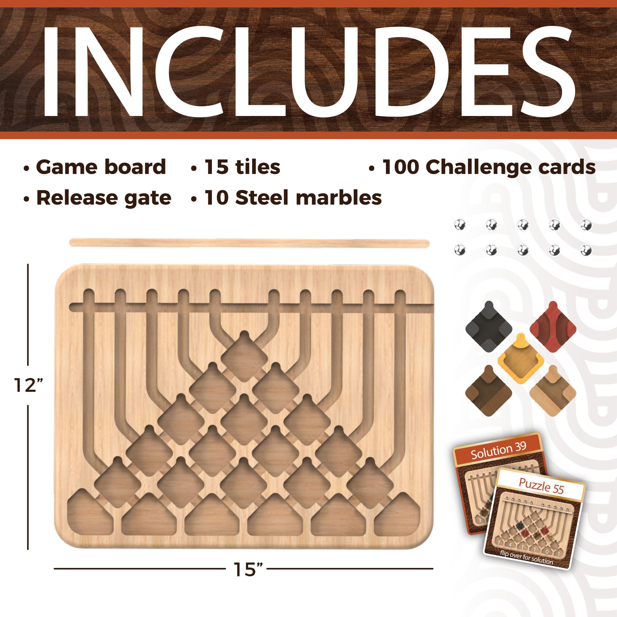 MindWare Marble Circuit Deluxe steel marbles rolling precisely for puzzle attempts.