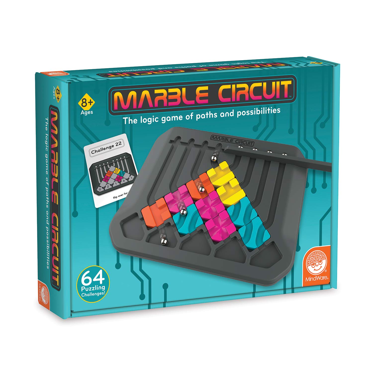 MindWare Marble Circuit Puzzle board with multi-directional paths for strategic thinking.