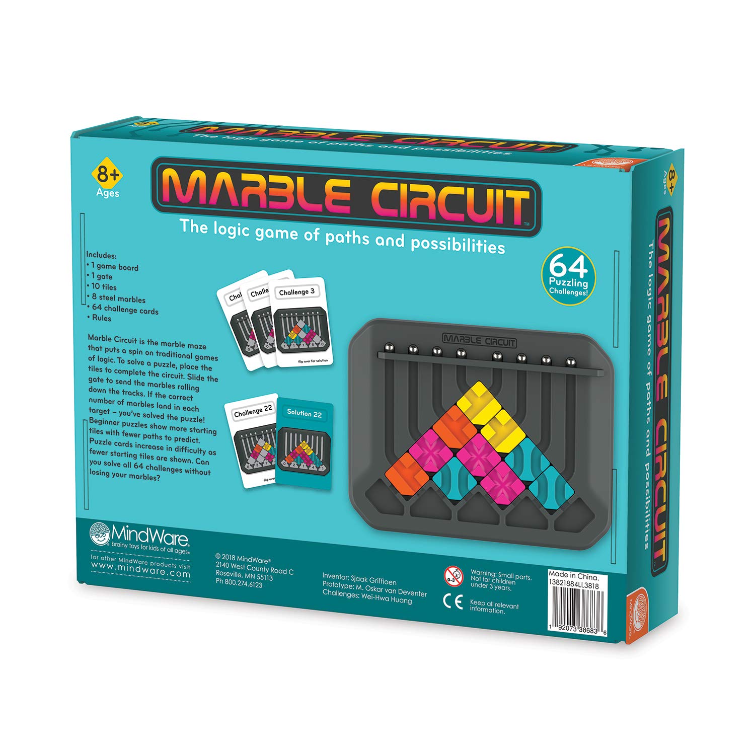 MindWare Marble Circuit storage tray keeps pieces organized after play.