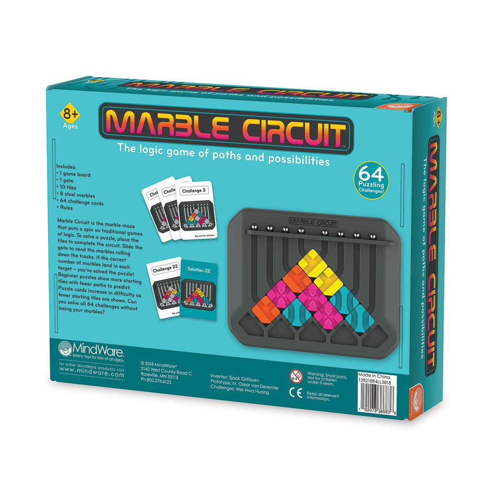 MindWare Marble Circuit storage tray keeps pieces organized after play.