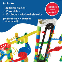 MindWare Marble Run 13-piece motorized elevator powers smooth vertical movement.