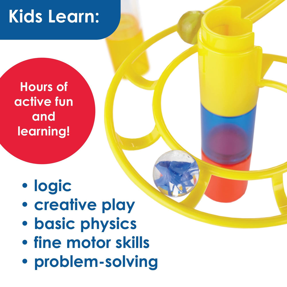 MindWare Marble Run double funnel expands route options for speed.