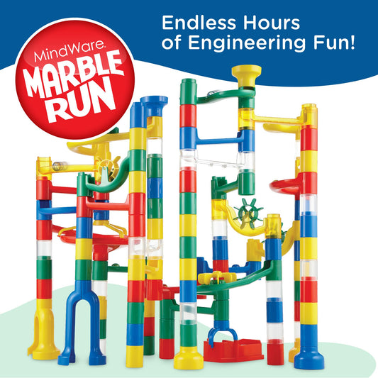 MindWare marble run durable pieces closeup highlights dependable components for creative play