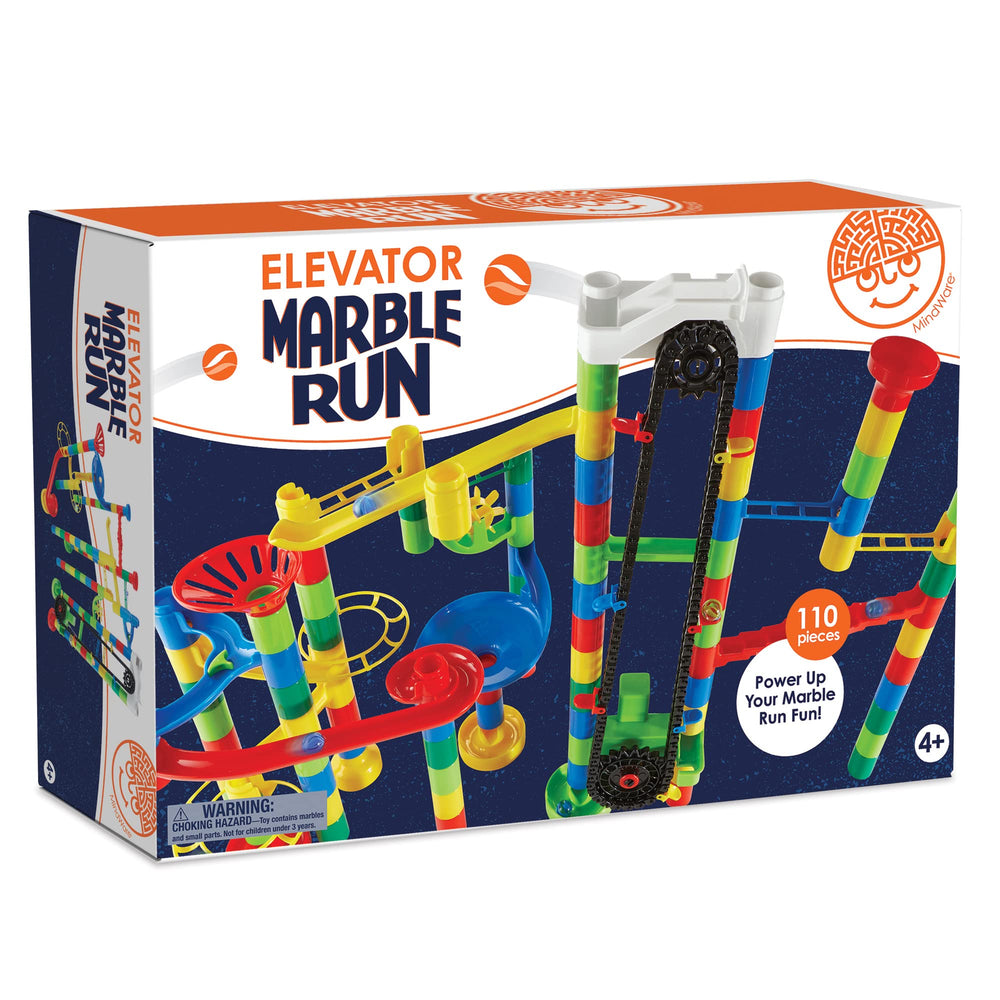 MindWare Marble Run track splitter enables branching paths.