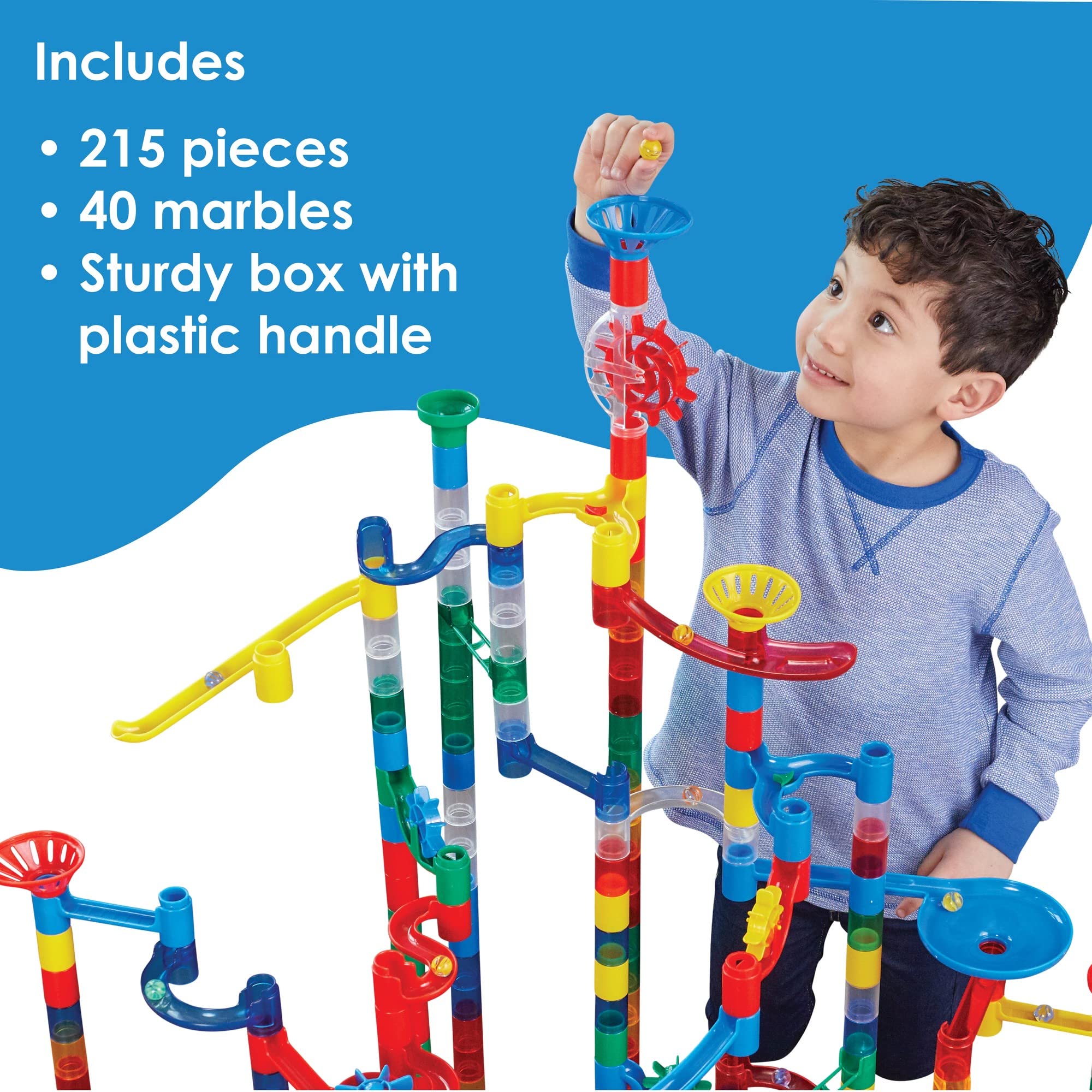 MindWare Mega Marble Run tower-build demonstrating vertical excitement.