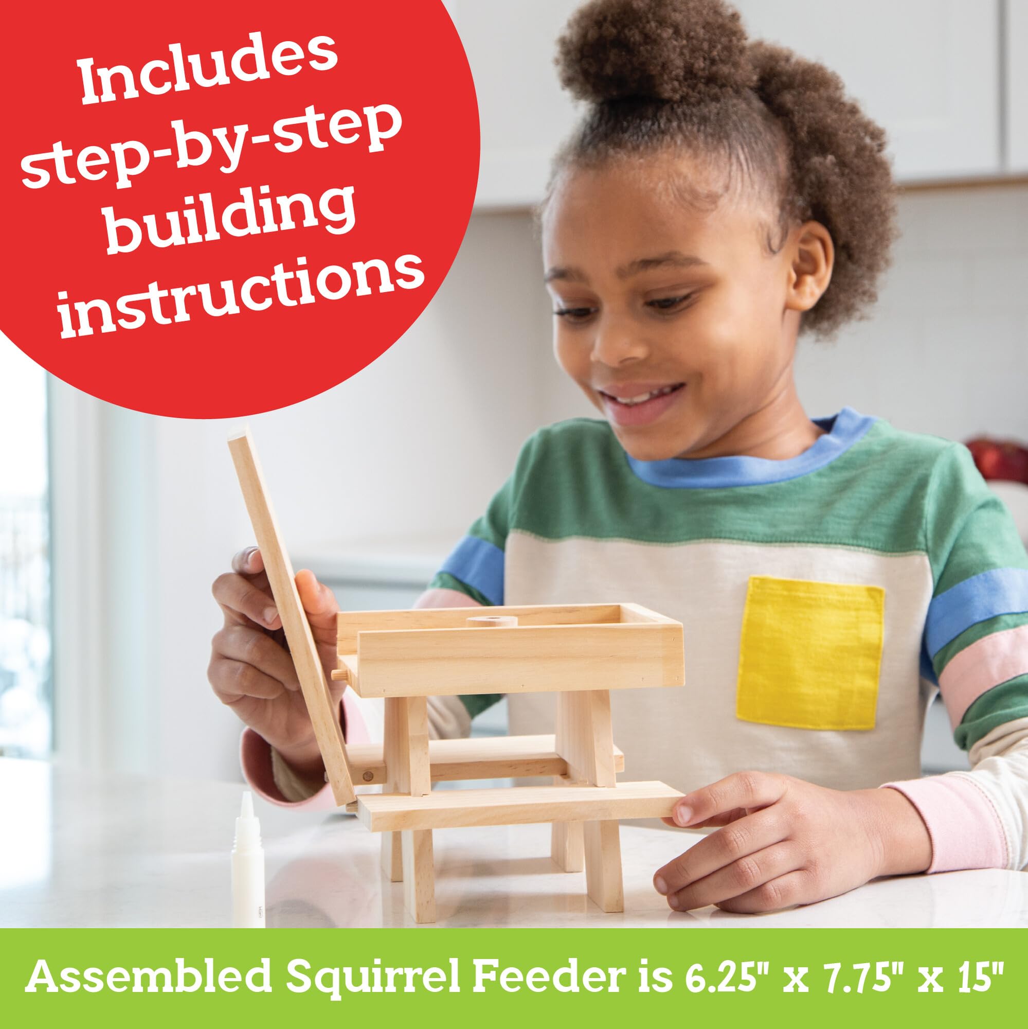 MindWare MYO Squirrel Feeder Kit guidebook with kid-friendly steps