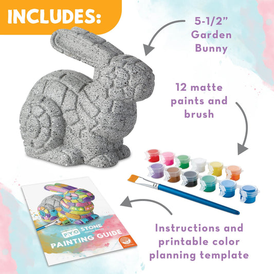 MindWare mosaic bunny stone with weather-resistant finish for porch decor