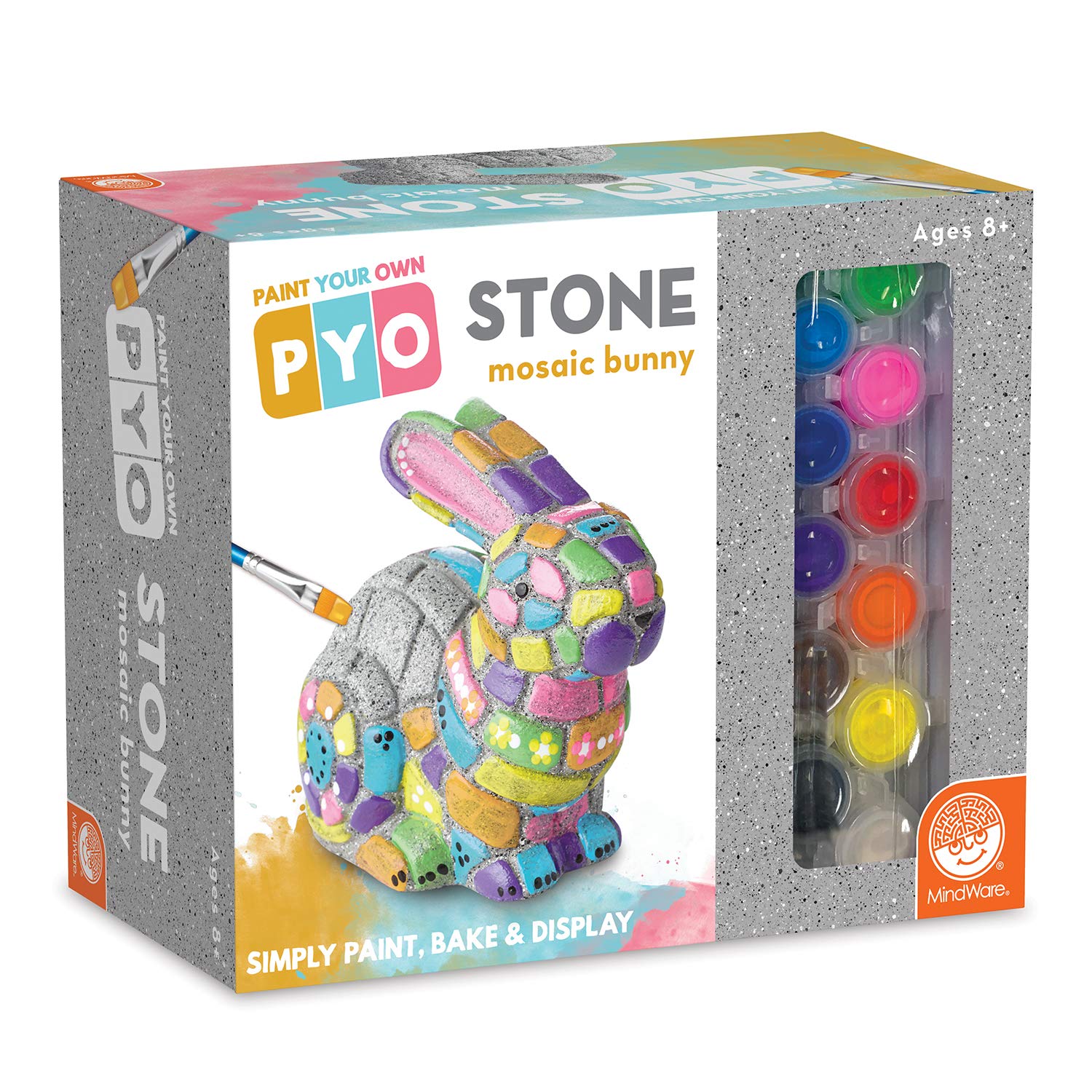 MindWare Paint Your Own Stone Bunny painting for outdoor garden display