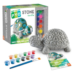 MindWare Paint Your Own Stone Decor box turtle in box for quick assembly and creativity